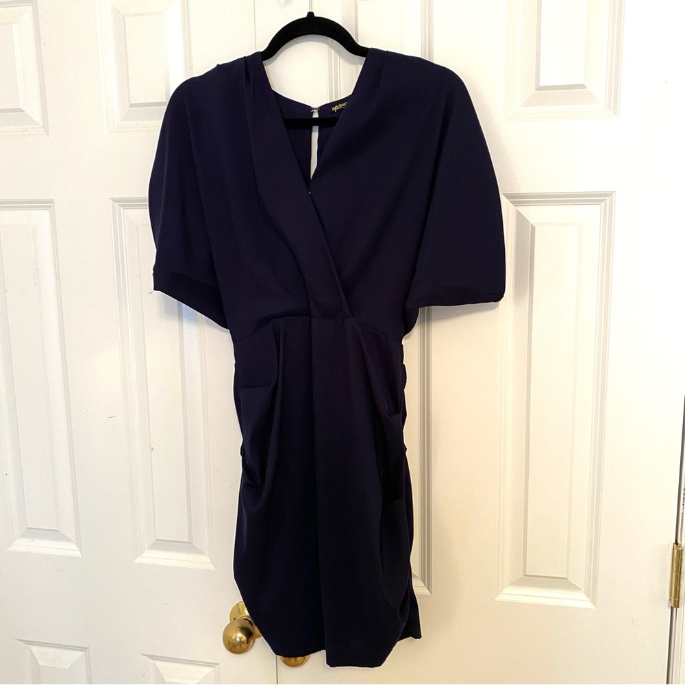 Addison Heart Dress Sheath Mini Blue Open Back